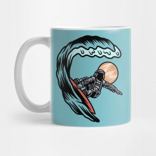 Surfing Astronaut Riding a Wave Mug